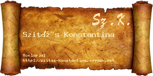 Szitás Konstantina névjegykártya